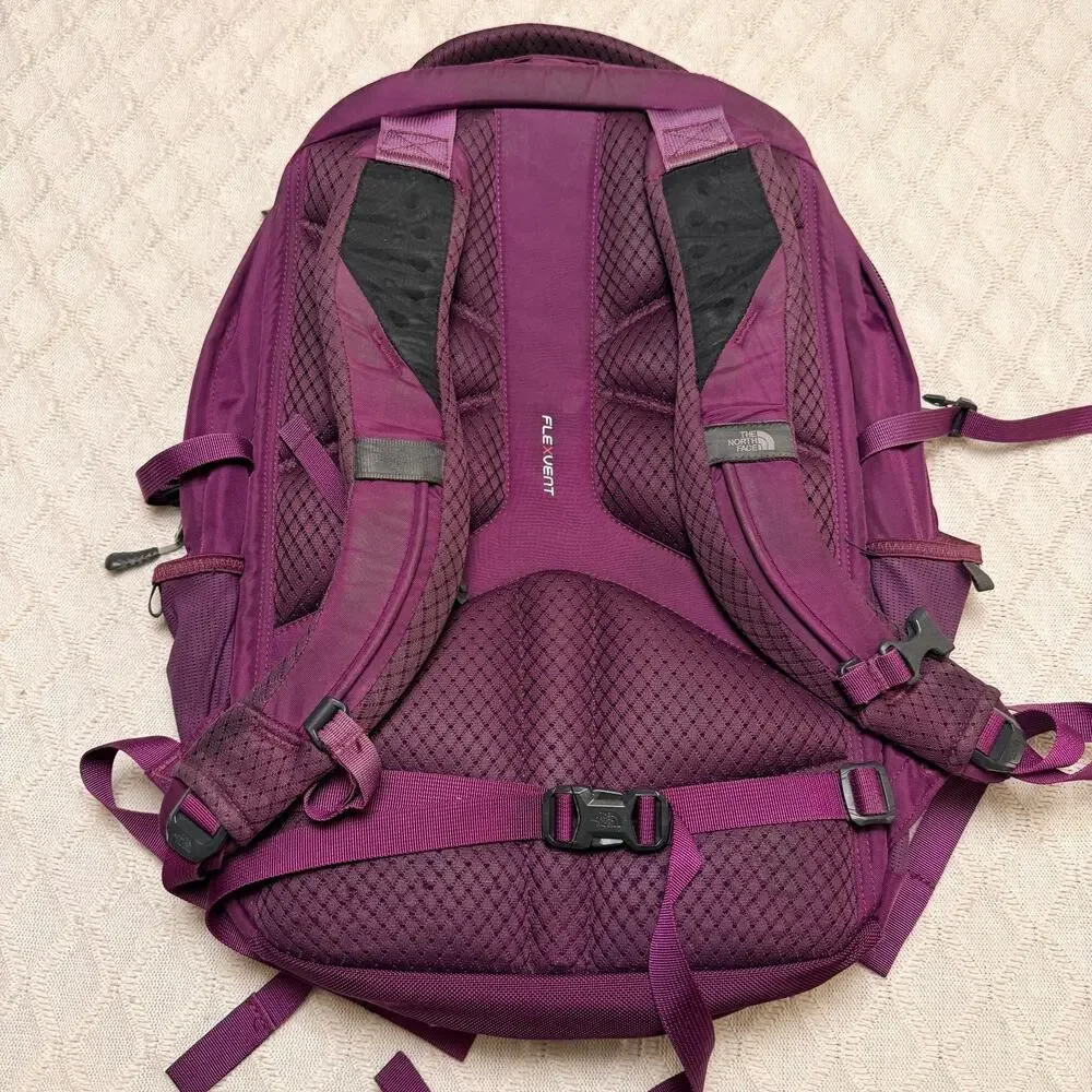 The North Face Borealis Backpack Purple Orange FlexVent Laptop Hiking Pack